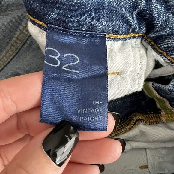 Anthropologie Pilcro The Vintage Straight Jeans Raw Hem‎ Blue Women’s Size 32 - Picture 9 of 11